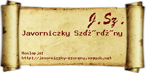 Javorniczky Szörény névjegykártya
